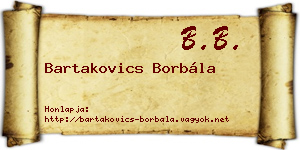 Bartakovics Borbála névjegykártya
