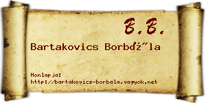 Bartakovics Borbála névjegykártya